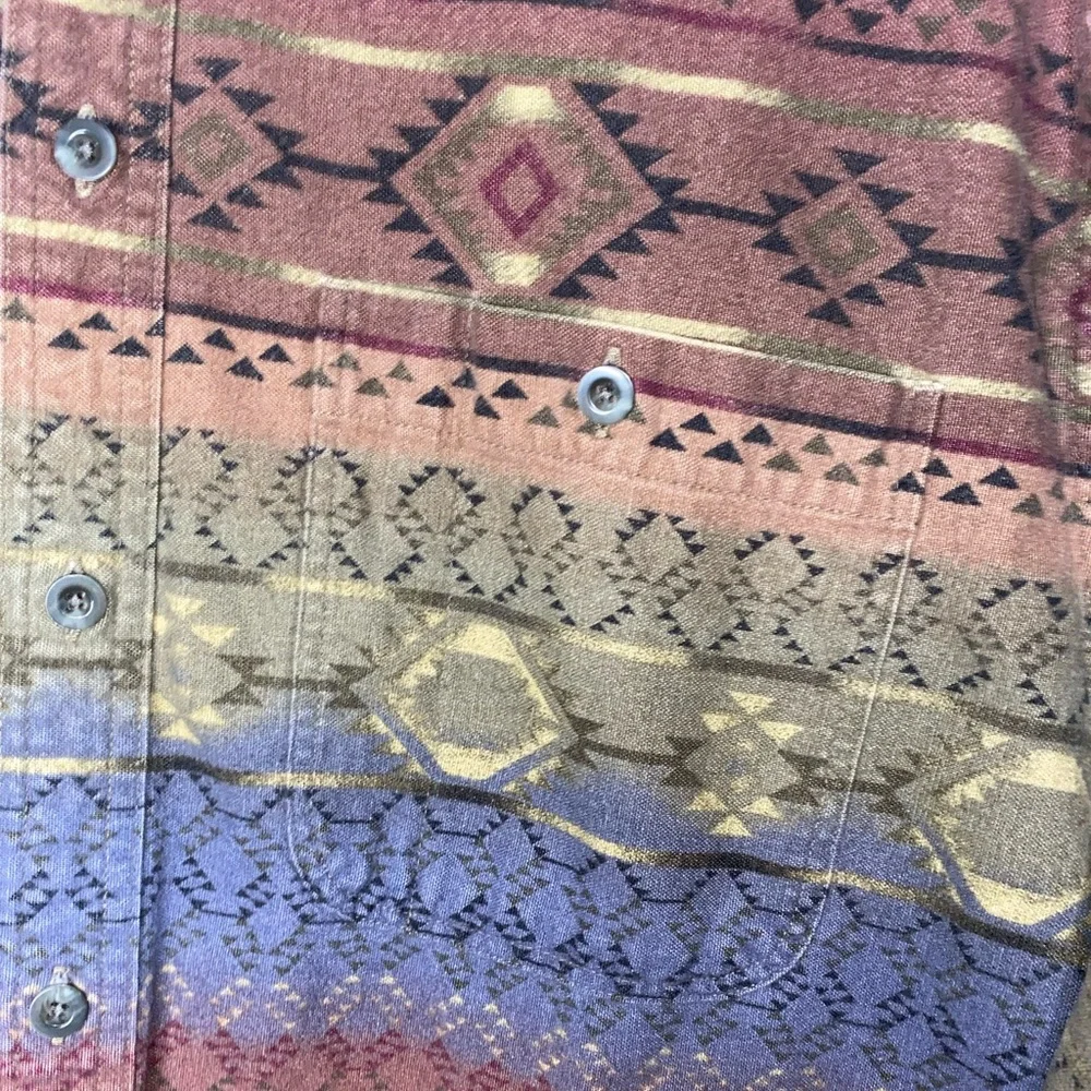 Cabela’s Deerskin Soft Chamois Southwest Geometric Button Shirt – Men’s Size L - Picture 2 of 9